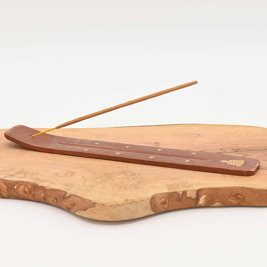 Räucherstäbchenhalter mit Messingintarsien