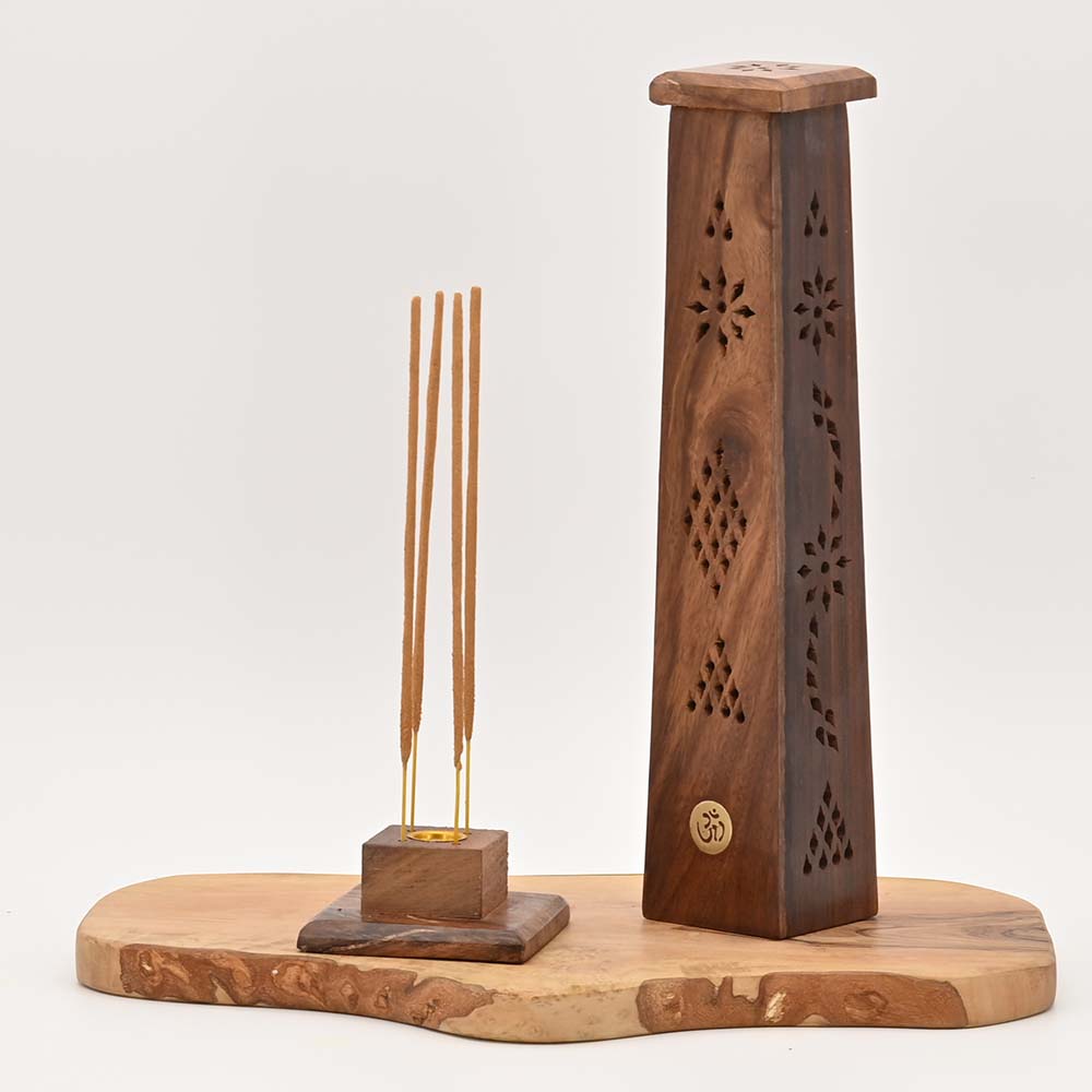 Räucherstäbchenhalter - Turm aus Edelholz