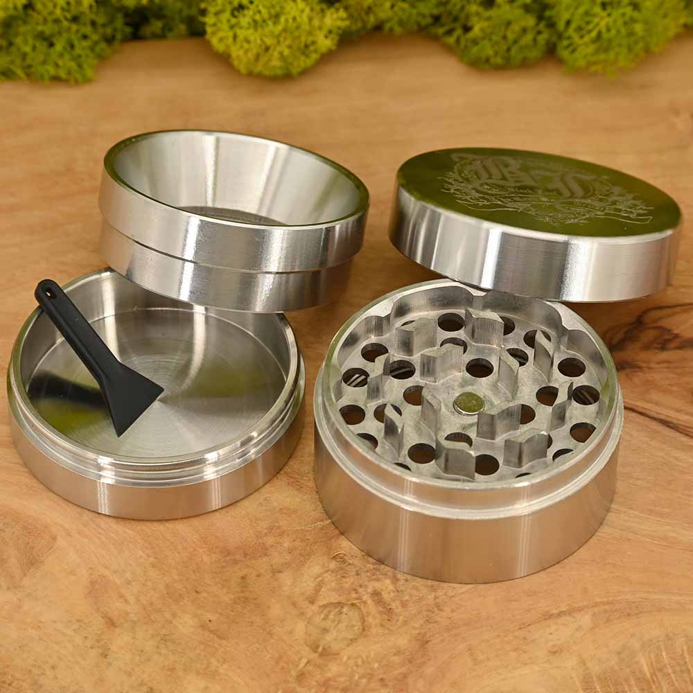 Black Leaf Edelstahl Grinder ⌀50mm - 4 teilig