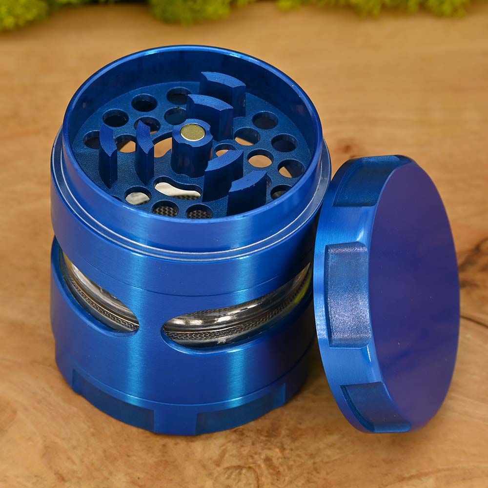 Black Leaf Grinder mit Sichtfach blau - ⌀56mm