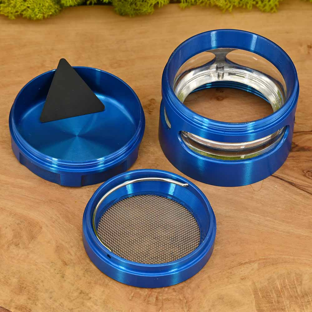Black Leaf Grinder mit Sichtfach blau - ⌀56mm