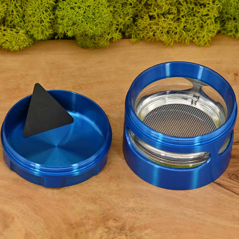Black Leaf Grinder mit Sichtfach blau - ⌀56mm