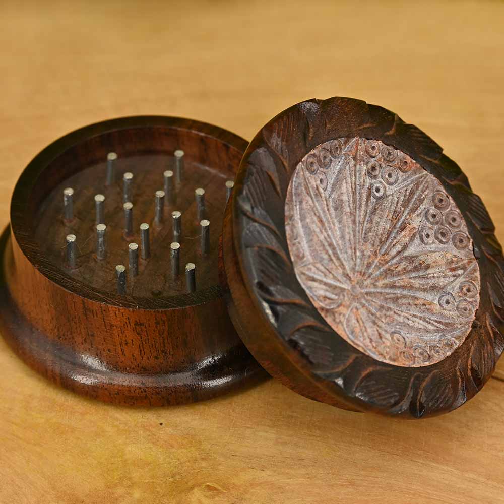 Rosenholzgrinder Leaf 2-teilig. mit Intarsie Ø 55mm