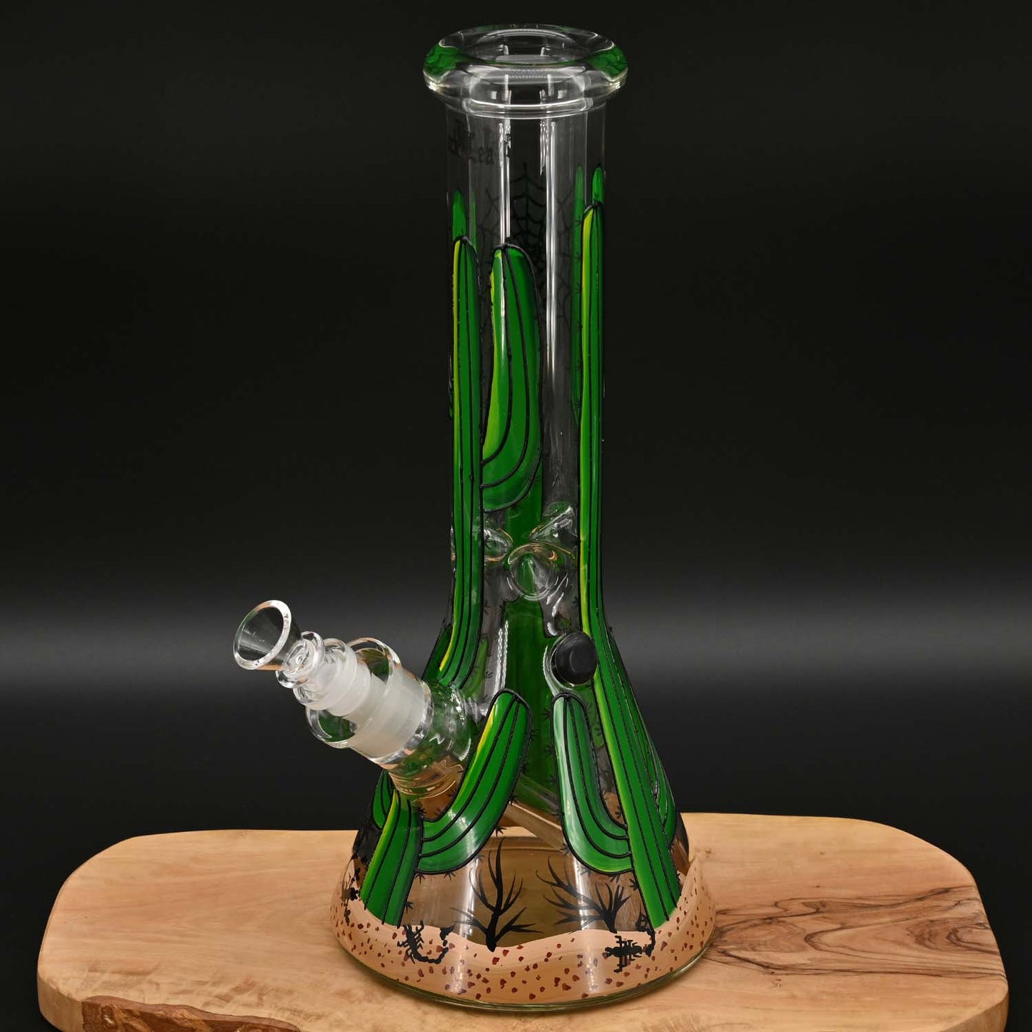 Black Leaf Handbemalte Kaktus Bong (32cm)