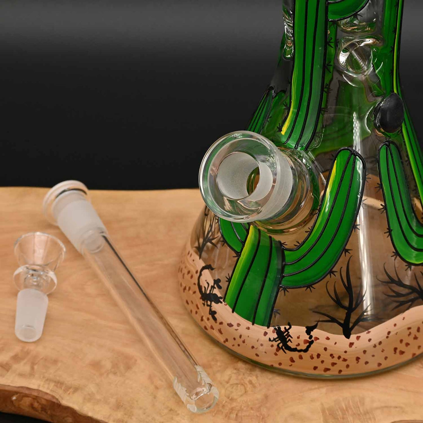 Black Leaf Handbemalte Kaktus Bong (32cm)
