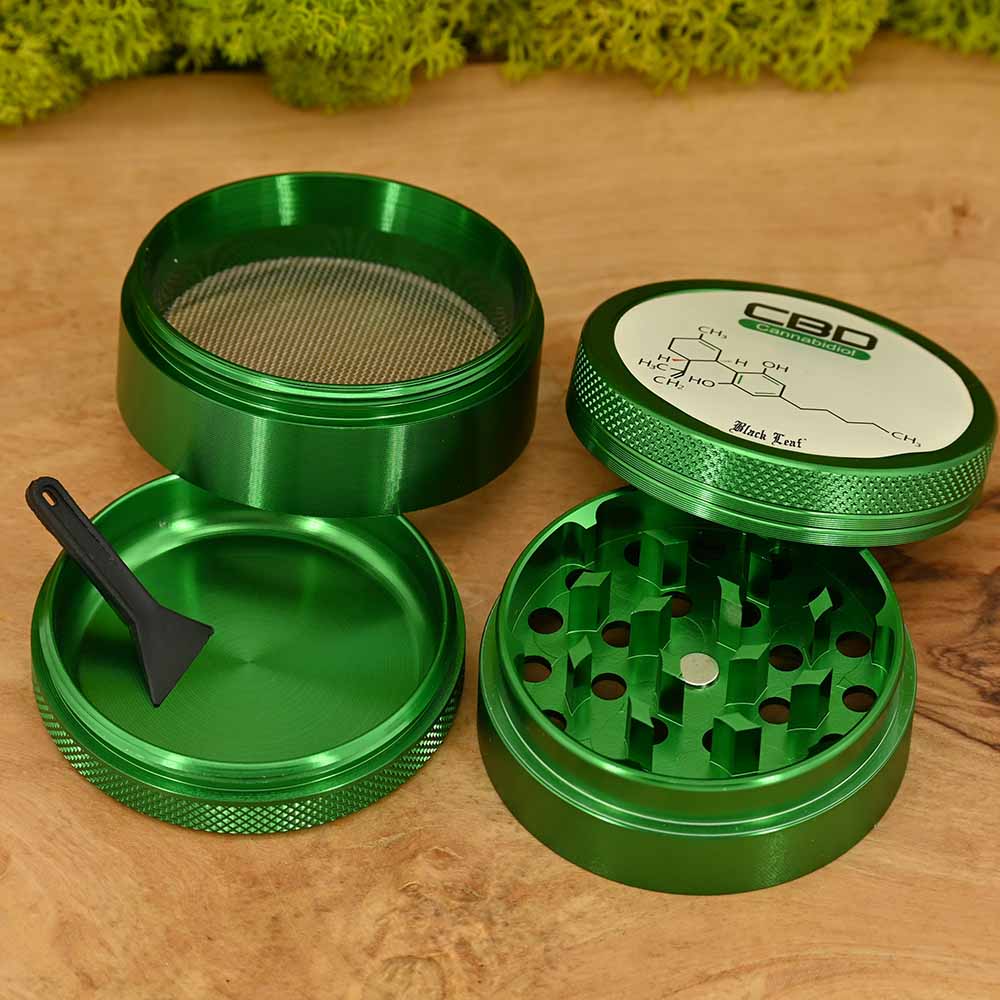Black Leaf CBD Aluminium Grinder - ⌀50mm