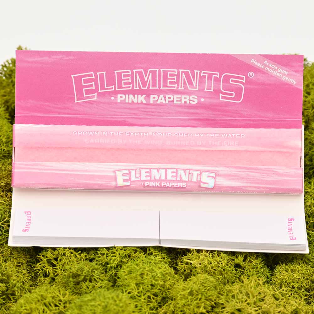 Elements Connoisseur King Size Slim Papers - Pink - Display Box (24 Stück)