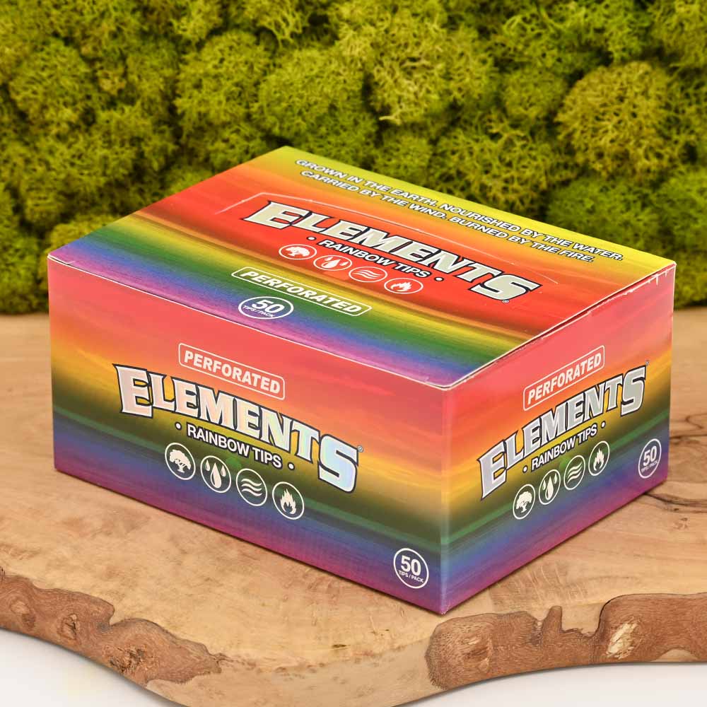 Elements Rainbow Filter Tips - Display Box (50 Stück)