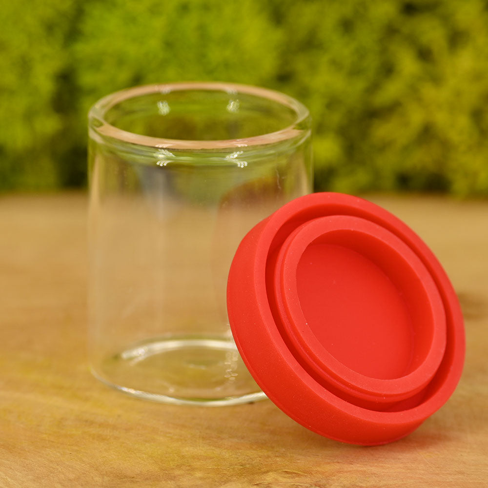Glasdose klar mit Silikondeckel 20ml