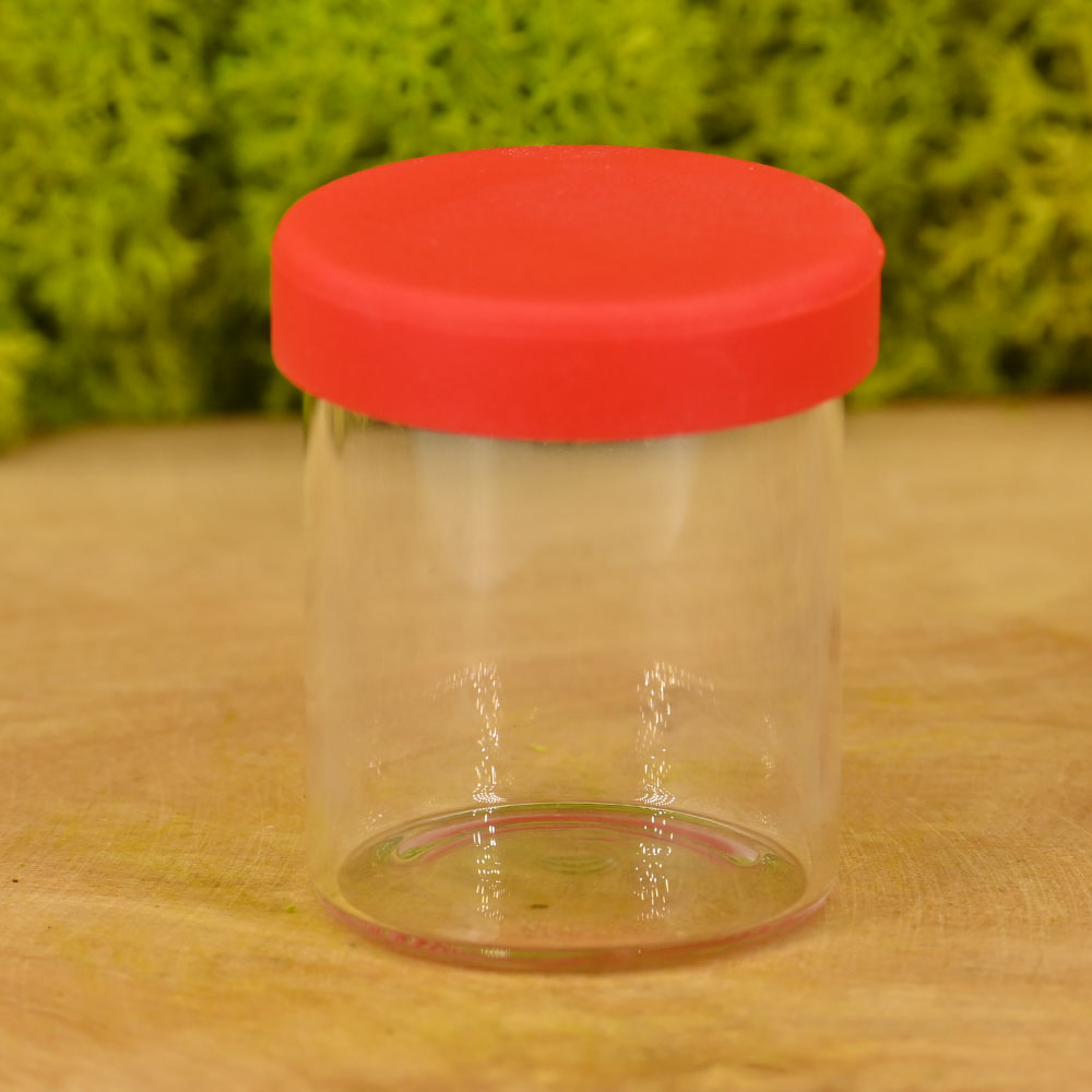 Glasdose klar mit Silikondeckel 20ml