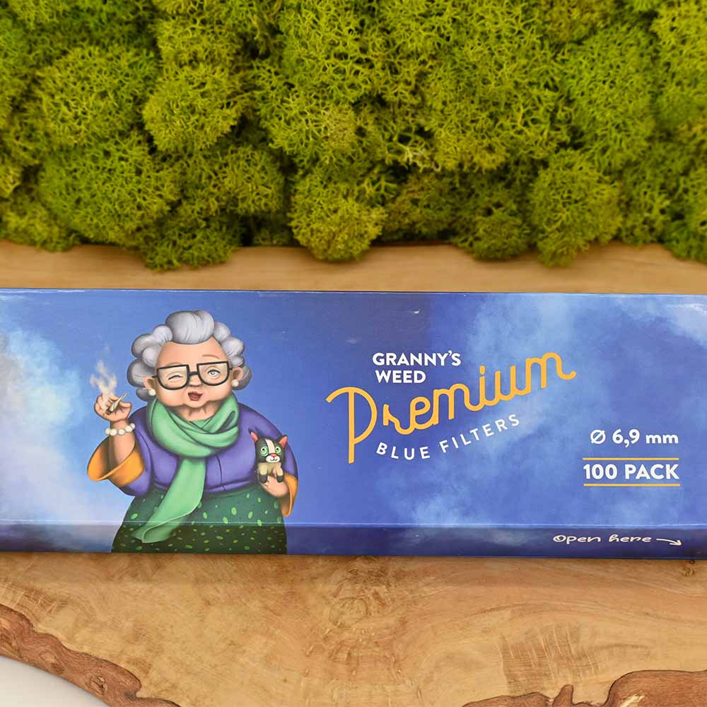 Granny's Slim 6,9mm Aktivkohlefilter - 100er blau