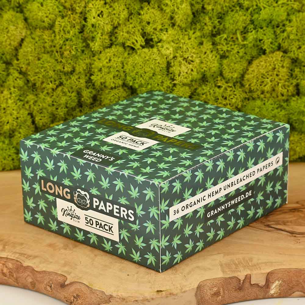 Granny's Organic Hanf Kingsize Slim Papers - Display Box (50 Stück)