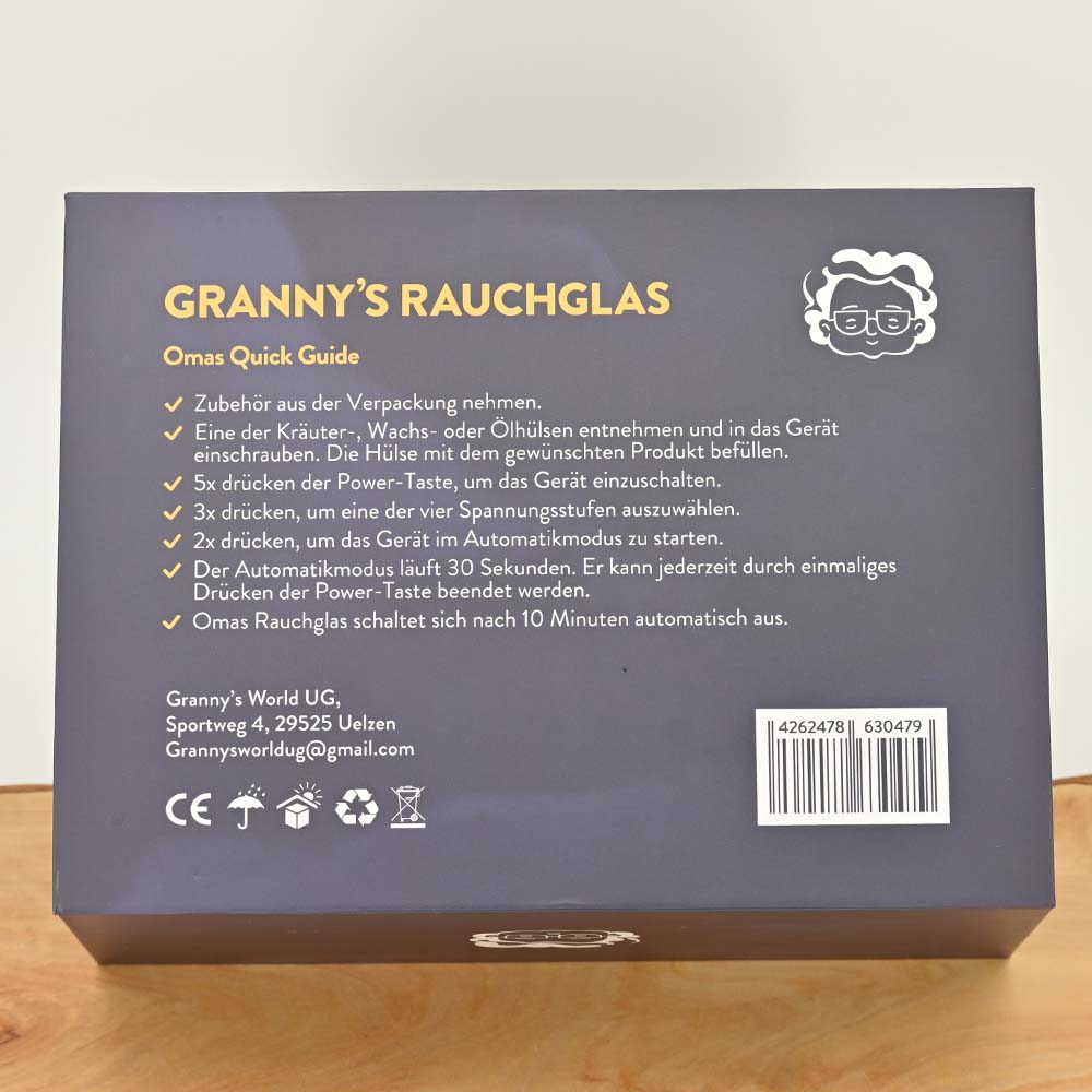 Granny's Rauchglas - für Kräuter, Wax & Liquid