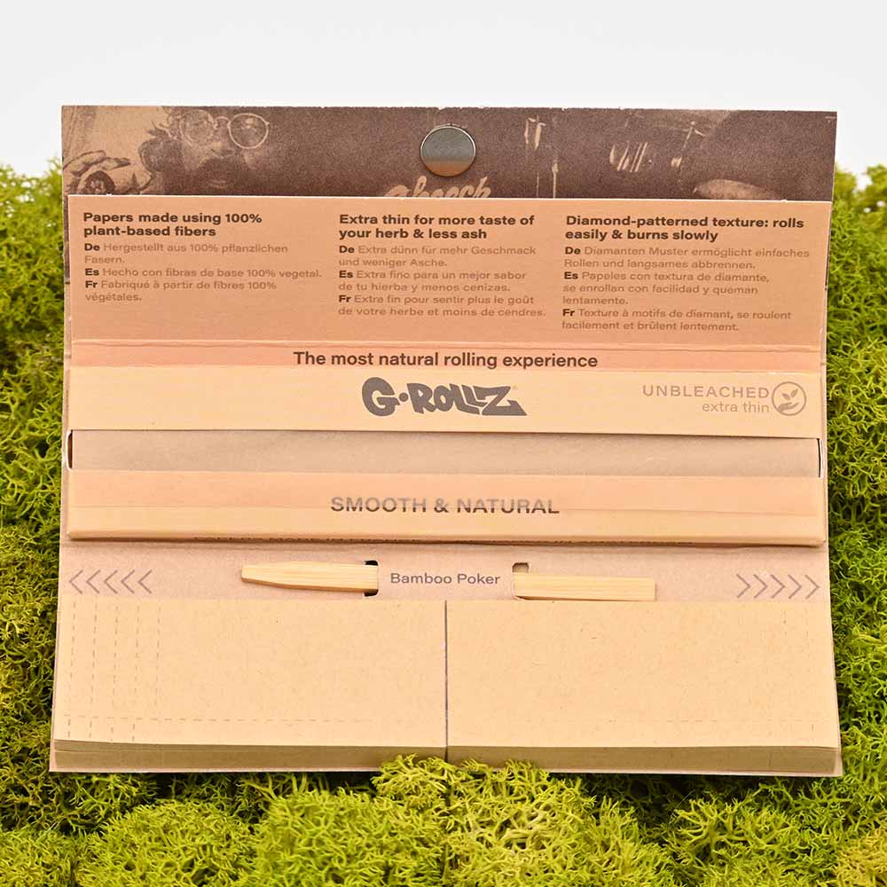G-ROLLZ Cheech & Chong Kingsize Slim Papers + Tips & Bamboo Poker