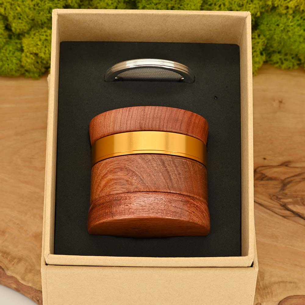 Black Leaf Maori Aluminium & Holz Grinder - ⌀60mm