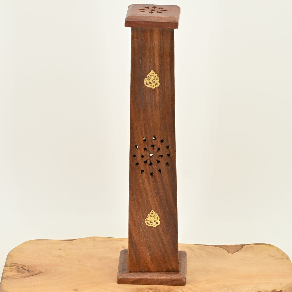 Räucherstäbchenhalter - Turm aus Edelholz
