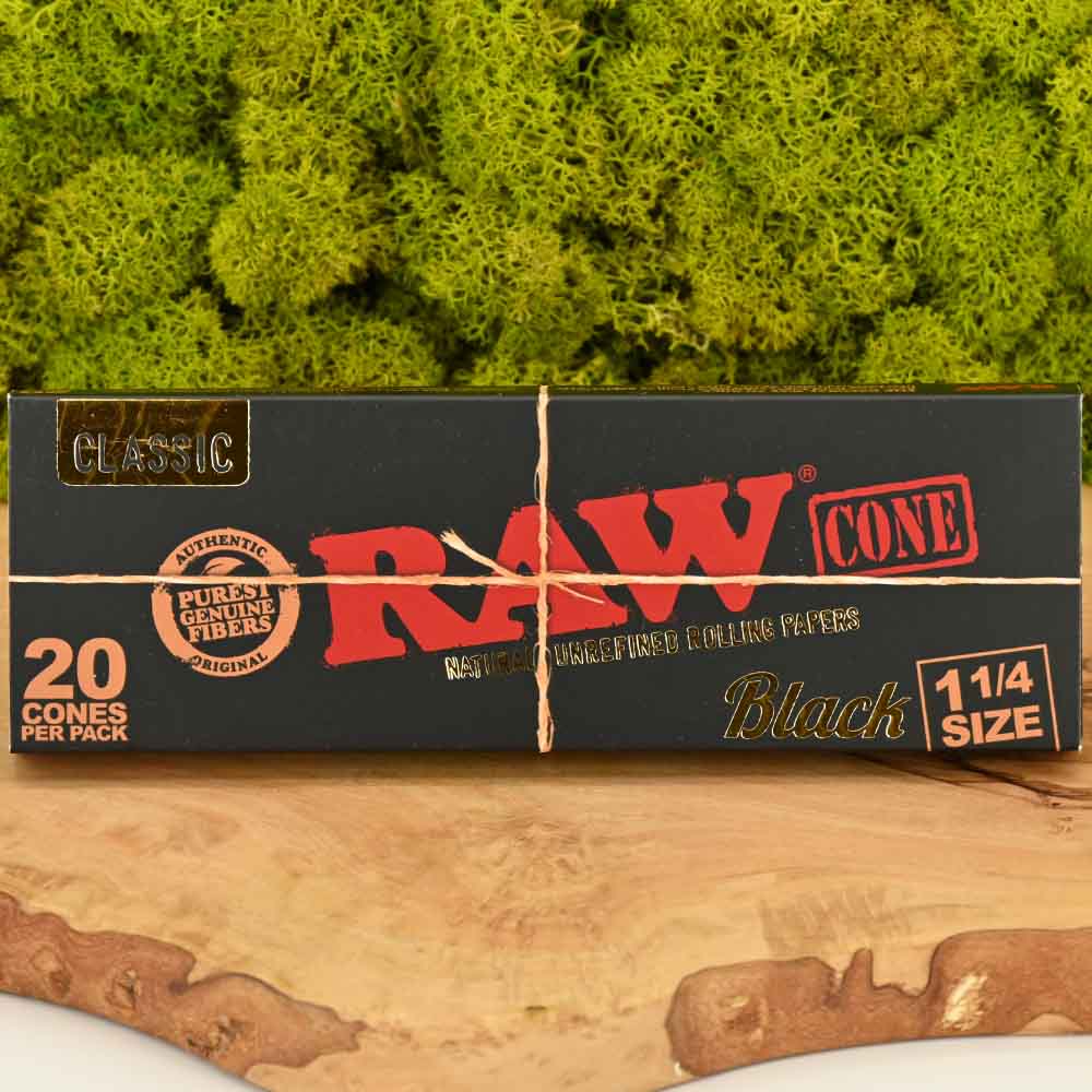 RAW Black Cones Queen Size 1-1/4 (20er Set)