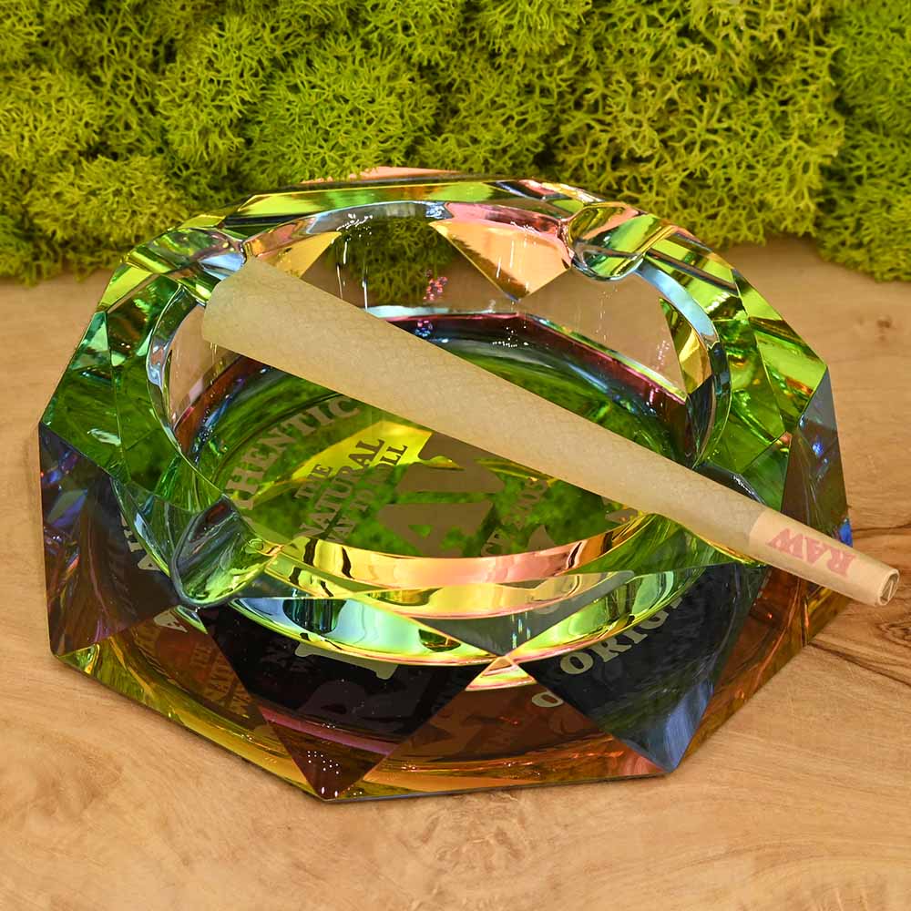 RAW Rainbow Glas Aschenbecher | inkl. Geschenkverpackung