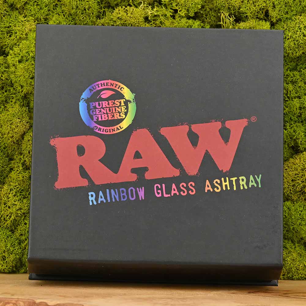 RAW Rainbow Glas Aschenbecher | inkl. Geschenkverpackung
