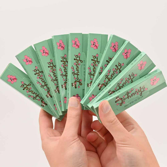 Johnnys Natural Slim Papers v2 + Tips - Sakura (10er Bundle)