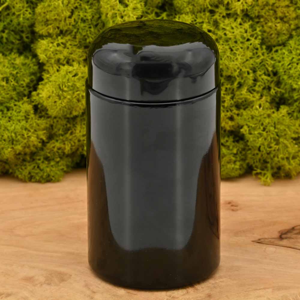 Weithalsdose aus Violettglas (150ml)