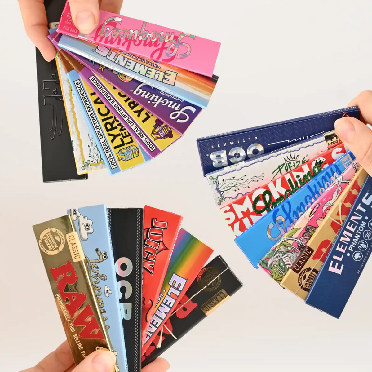 20er-Rolling-Paper-Probierpaket-Papers-Probierpaket-20-Blaettchen-RAW-OCB-Elements-Smoking-Purize-Vertrauenswuerdiger-Headshop-Johnnys-Headshop