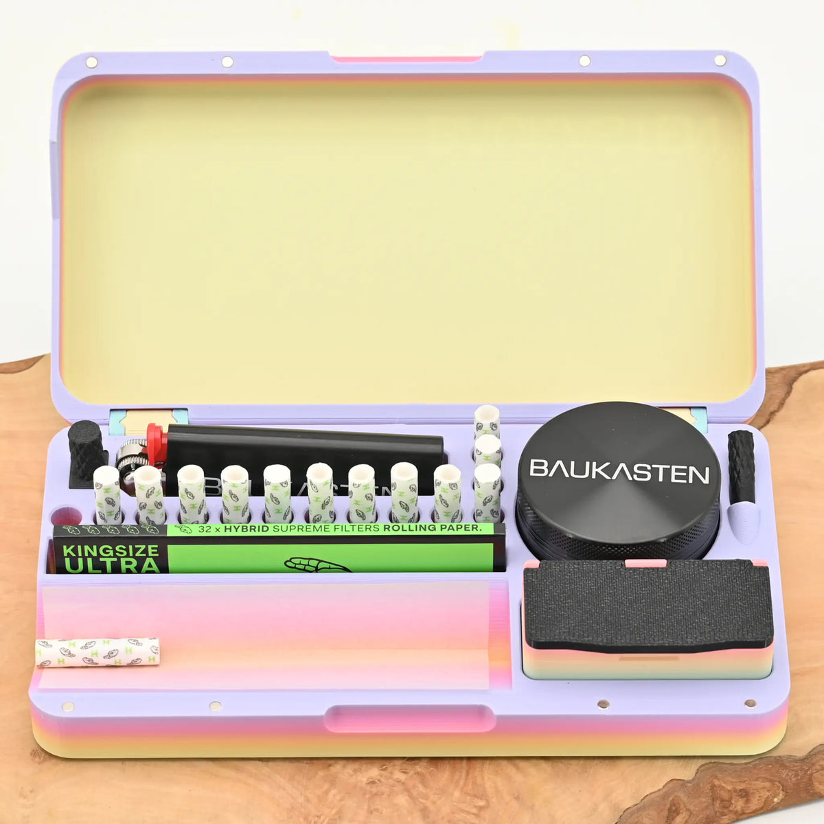 Baukasten-Original-2-0-Regenbogen-Drehbox-mit-Magneten-und-Longpapes-bunt-Headshop-Zubehoer-Top-Qualitaet-Johnnys-Headshop
