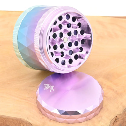 Black-Leaf-Grinder-Changierend-Lila-Blau-Aluminium-Alu-Grinder-Kraeutermuehle-Cannabis-Grinder-Vertrauenswuerdiger-Headshop-Johnnys-Headshop