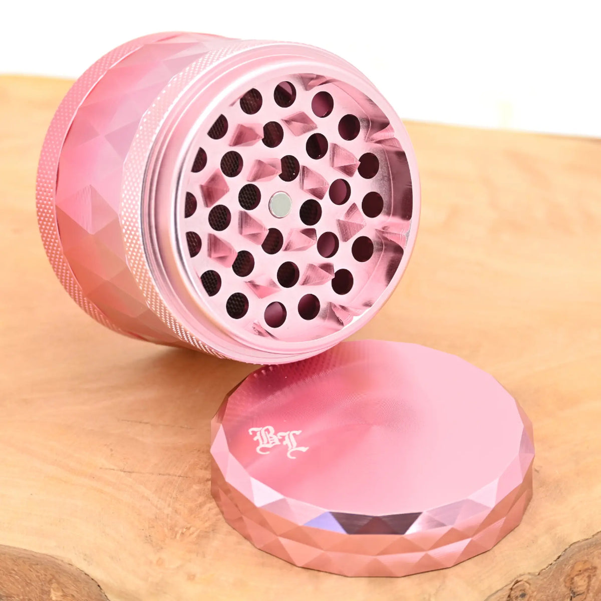 Black-Leaf-Grinder-Changierend-Pink-Rot-Aluminium-Alu-Grinder-Kraeutermuehle-Cannabis-Grinder-Vertrauenswuerdiger-Headshop-Johnnys-Headshop