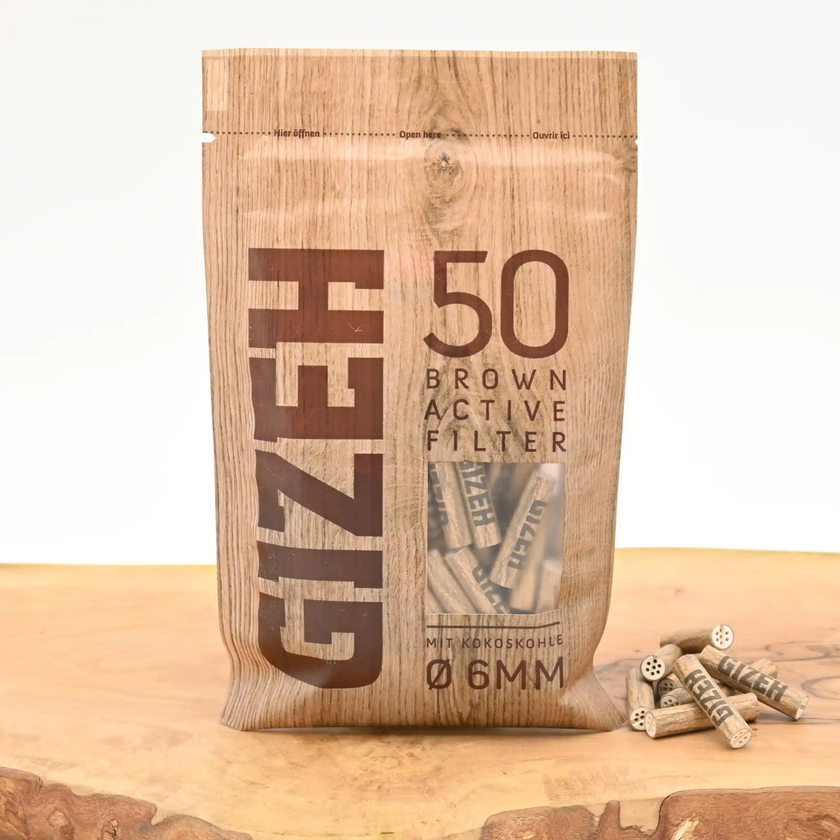 Gizeh-Aktivkohlefilter-6mm-Brown-50er-Pack-braune-Keramikkappen-Kokosaktivkohle-Slim-Headshop-mit-besten-preisen-Johnnys-Headshop