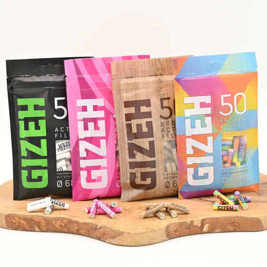 Gizeh-Aktivkohlefilter-6mm-Rainbow-50er-Pack-Regenbogen-Slim-Filter-mit-Keramikkappe-Deutschlands-groesster-Headshop-Johnnys-Headshop