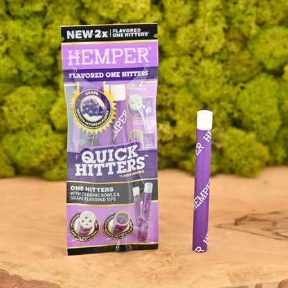 Hemper-Quick-Hitter-2er-Pack-Grape-One-Hitter-Keramikkopf-Flavor-Perle-Hemper-Headshop-mit-riesiger-Auswahl-Johnnys-Headshop