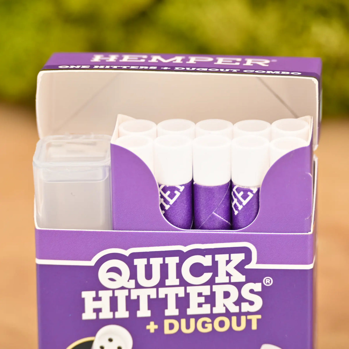 Hemper-Quick-Hitter-Dugout-10er-Pack-Grape-Handpfeife-Trauben-Aroma-Hemper-Vertrauenswuerdiger-Headshop-Johnnys-Headshop