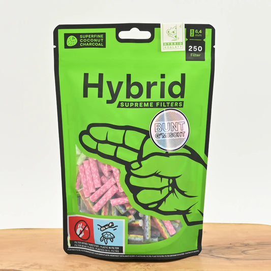 Hybrid-Aktivkohlefilter-6-4mm-bunt-gemischt-250er-Hybrid-Supreme-Aktivkohlefilter-Rainbow-Pink-Lime-Mix-Headshop-mit-riesiger-Auswahl-Johnnys-Headshop