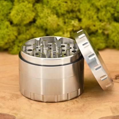 Hybrid-Edelstahl-Grinder-4-teilig-63mm-Grinder-ohne-Beschichtung-Grinder-mit-Pollensieb-Headshop-mit-diskretem-Versand-Johnnys-Headshop