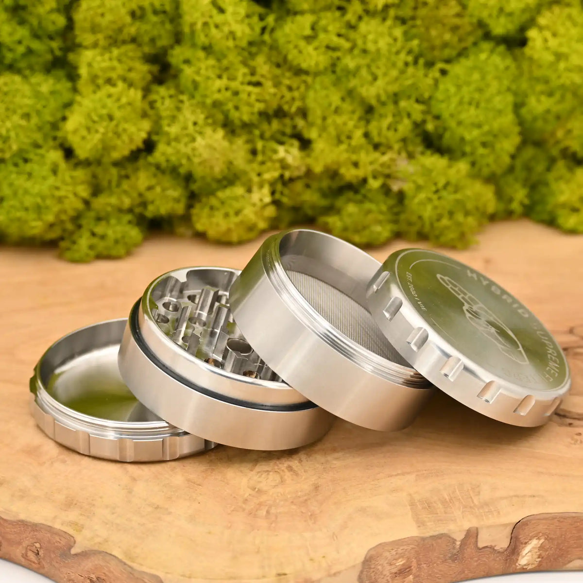 Hybrid-Edelstahl-Grinder-4-teilig-63mm-Weed-Grinder-Magnet-Gras-Grinder-Edelstahl-Headshop-mit-riesiger-Auswahl-Johnnys-Headshop