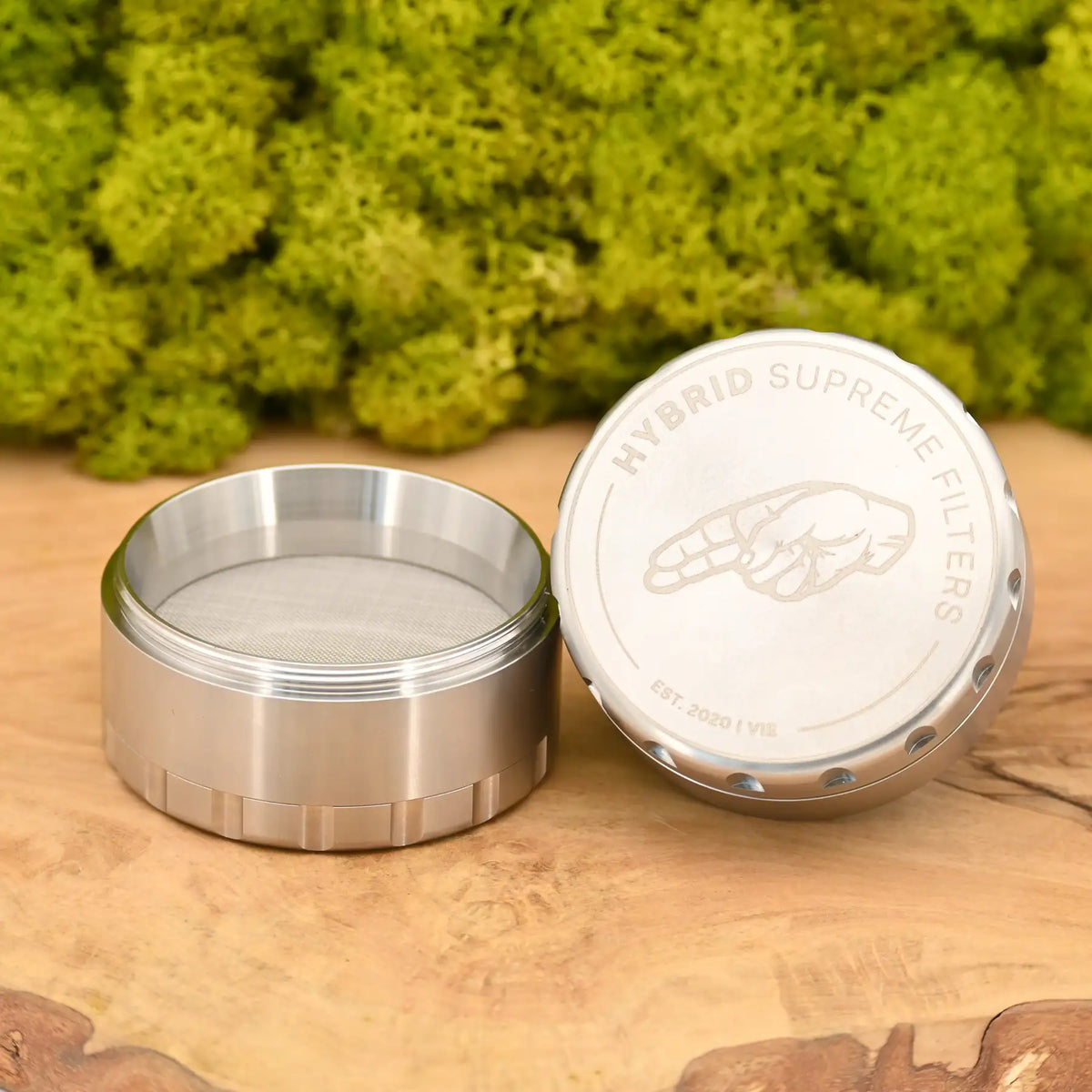 Hybrid-Edelstahl-Grinder-4-teilig-63mm-Grinder-4-teilig-rostfrei-Weed-Grinder-Pollensieb-Vertrauenswuerdiger-Headshop-Johnnys-Headshop