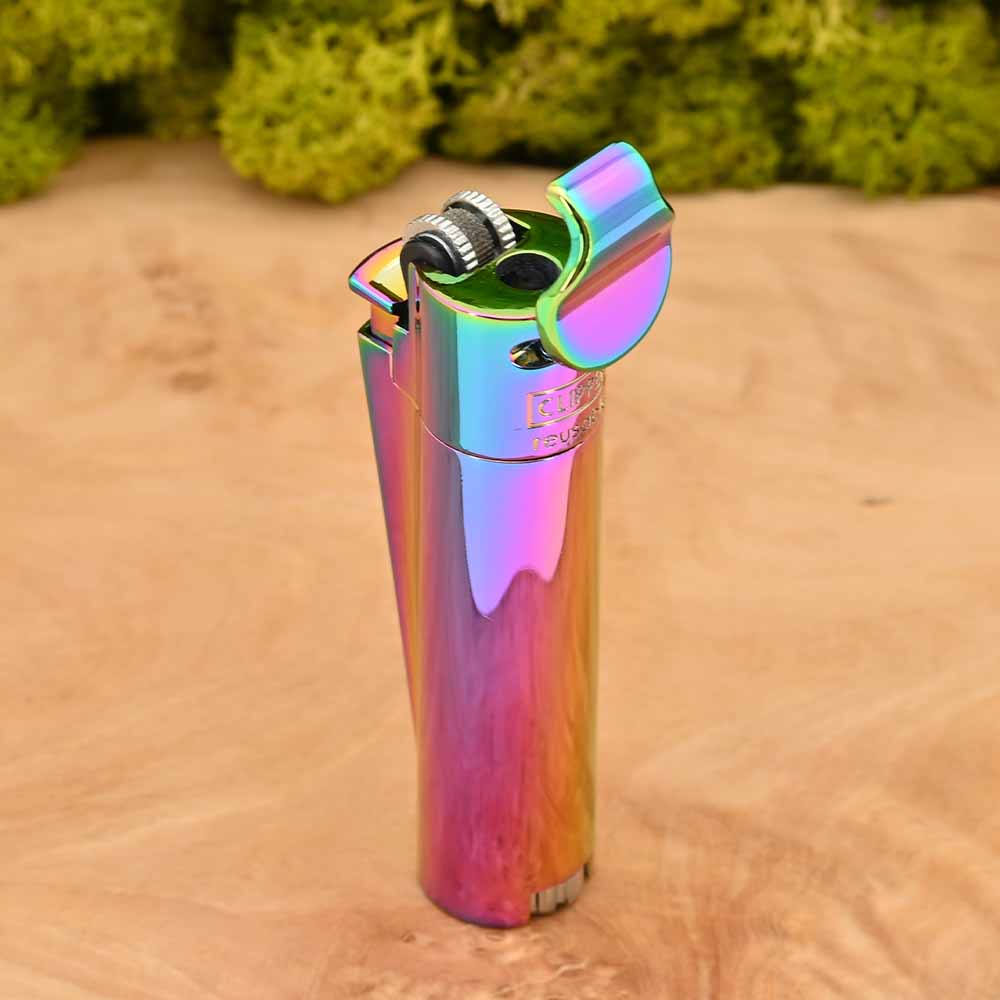 Jet Flame Metall Clipper Feuerzeug - ICY Colors (mit Reibrad)