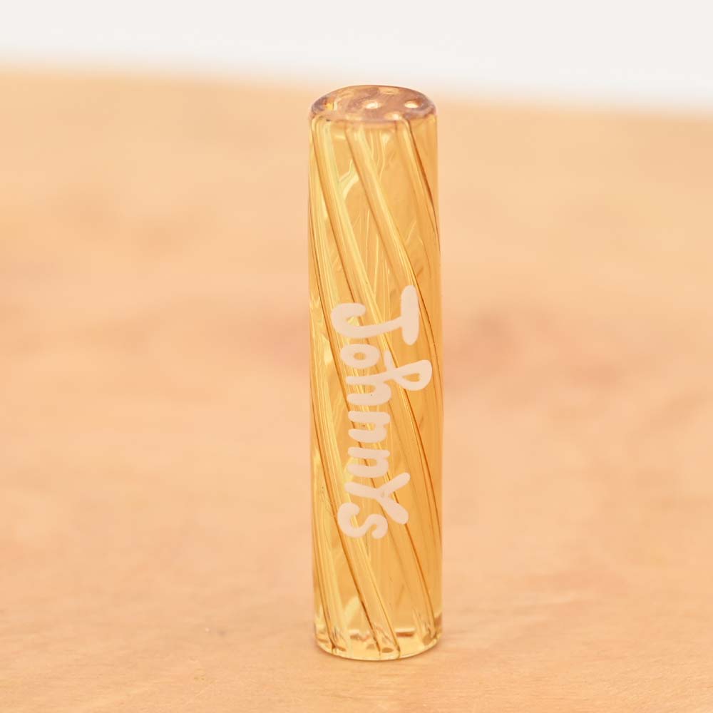 Johnnys Glas Tip - Goldgelb Edition - Spiral Tip 7mm