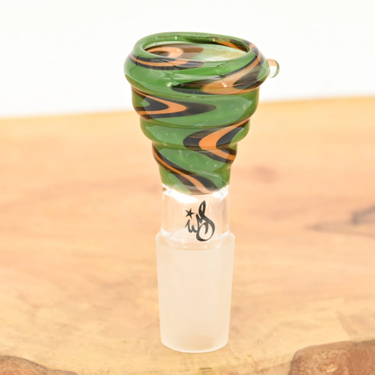 weedstar_jungle_waves_gruen_orange_ns19_wellenmuster_bong_kopf_zubehoer_ersatzteil_headshop_Johnnys_Headshop