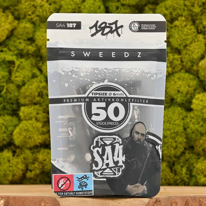 187 Sweedz × Medusa Aktivkohlefilter Slim (50er Pack)