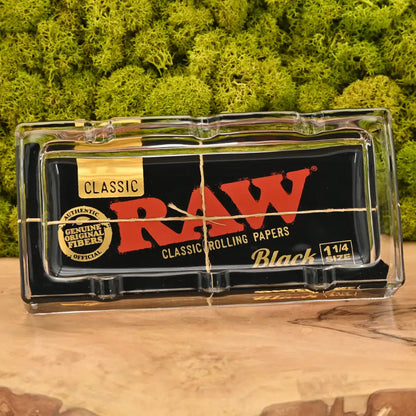 RAW-Black-Pack-Glas-Aschenbecher-RAW-Black-Aschenbecher-Glas-rechteckig-Glasaschenbecher-15x7cm-kaufen-Headshop-mit-riesiger-Auswahl-Johnnys-Headshop
