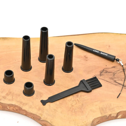 RAW Prep Deck Black - Rolling Tray mit Cone Filler