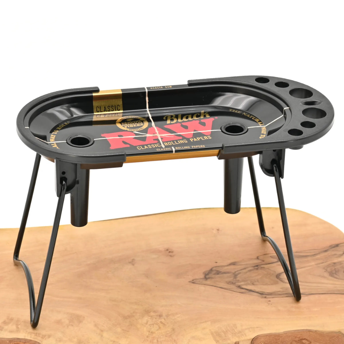 RAW Prep Deck Black - Rolling Tray mit Cone Filler