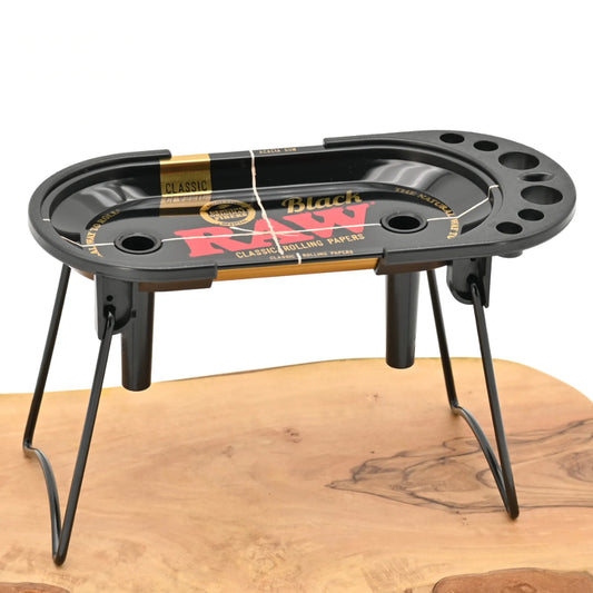 RAW Prep Deck Black - Rolling Tray mit Cone Filler