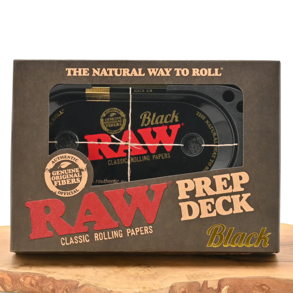 RAW Prep Deck Black - Rolling Tray mit Cone Filler