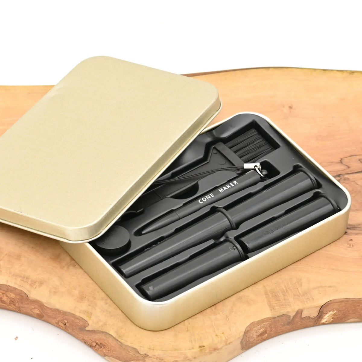 RAW Prep Deck Black - Rolling Tray mit Cone Filler