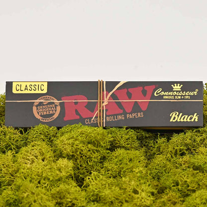 RAW Black Connoisseur Kingsize Slim Papers + Tips