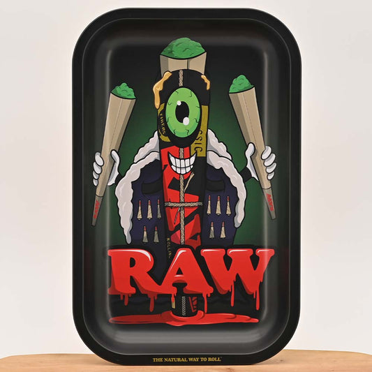 RAW Medium Rolling Tray - Black Cone Monster