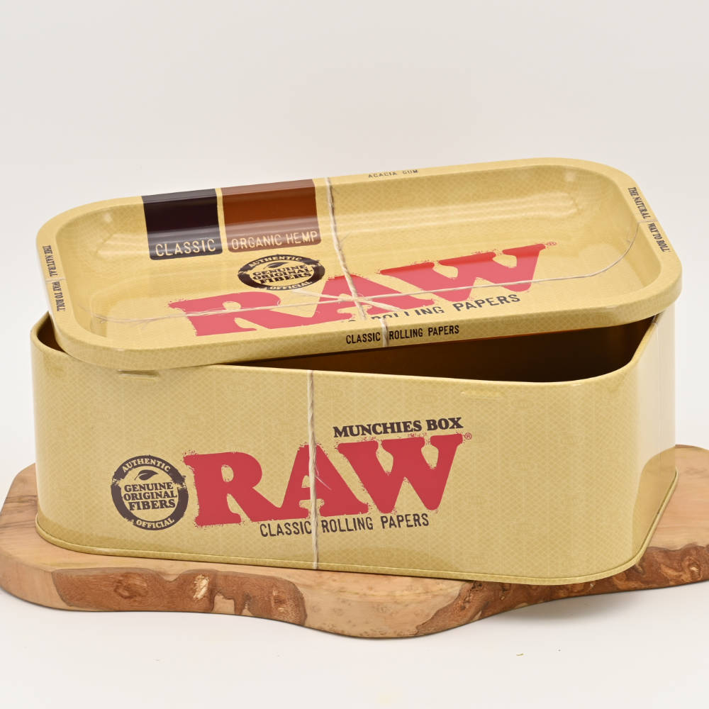 RAW Munchies Box - Medium Rolling Tray als Deckel